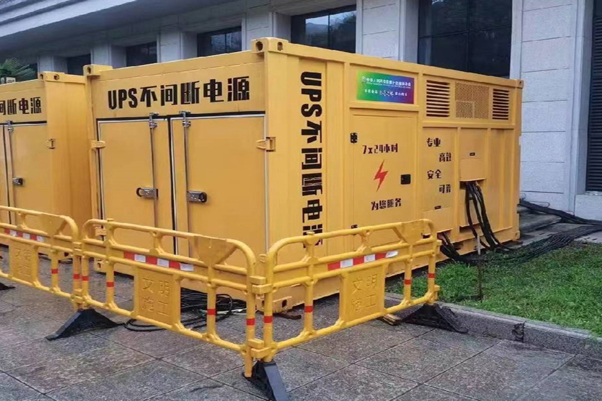 龙井发电机租赁施工现场